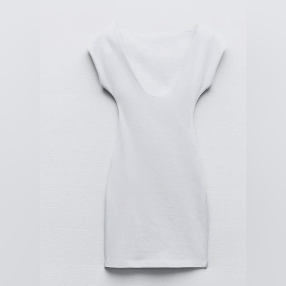 ZARA - NWTs Open Back Form Fitting Short White Dress - XS - Picture 6 of 6
